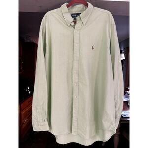 Ralph Lauren Classic Fit Oxford Shirt Color Pony Light Green Mens sz 18, 36/37